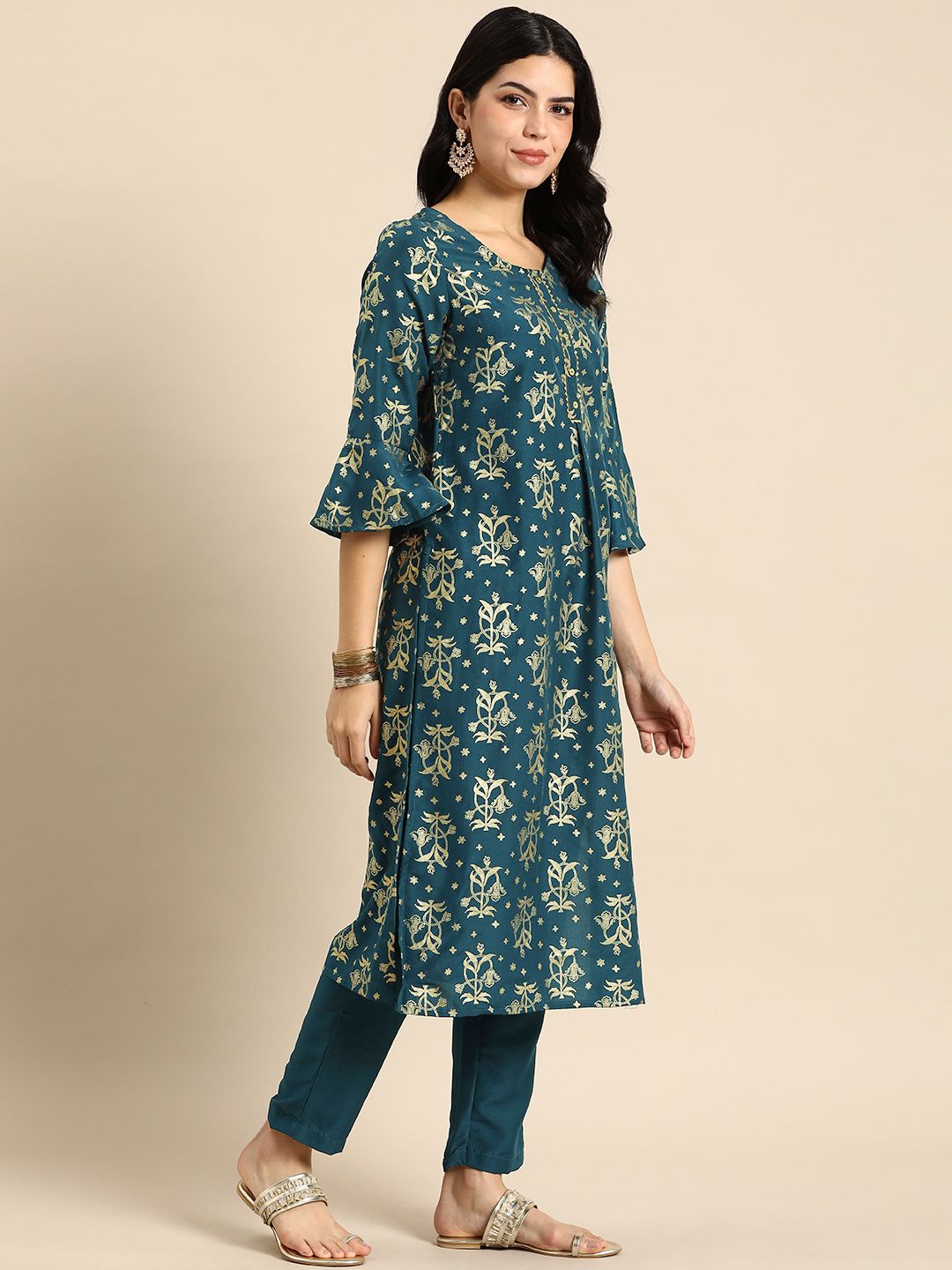 Anouk Ethnic Motifs Printed Regular Kurta with Trousers