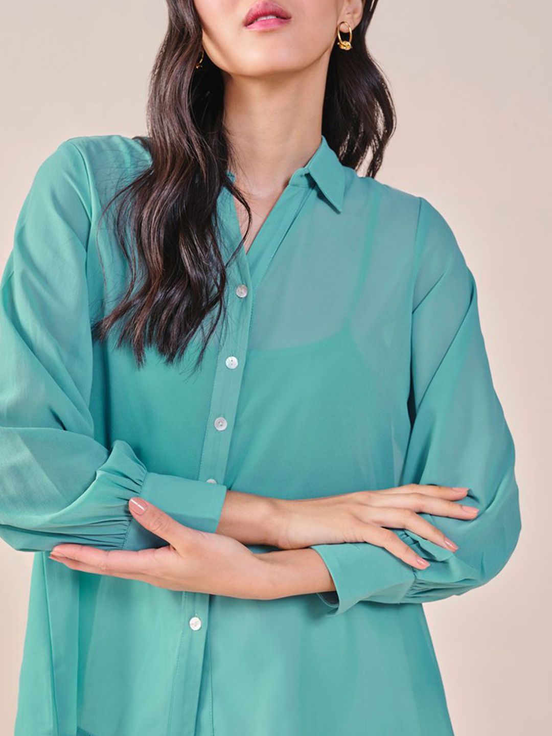 AND Solid Shirt Style Top