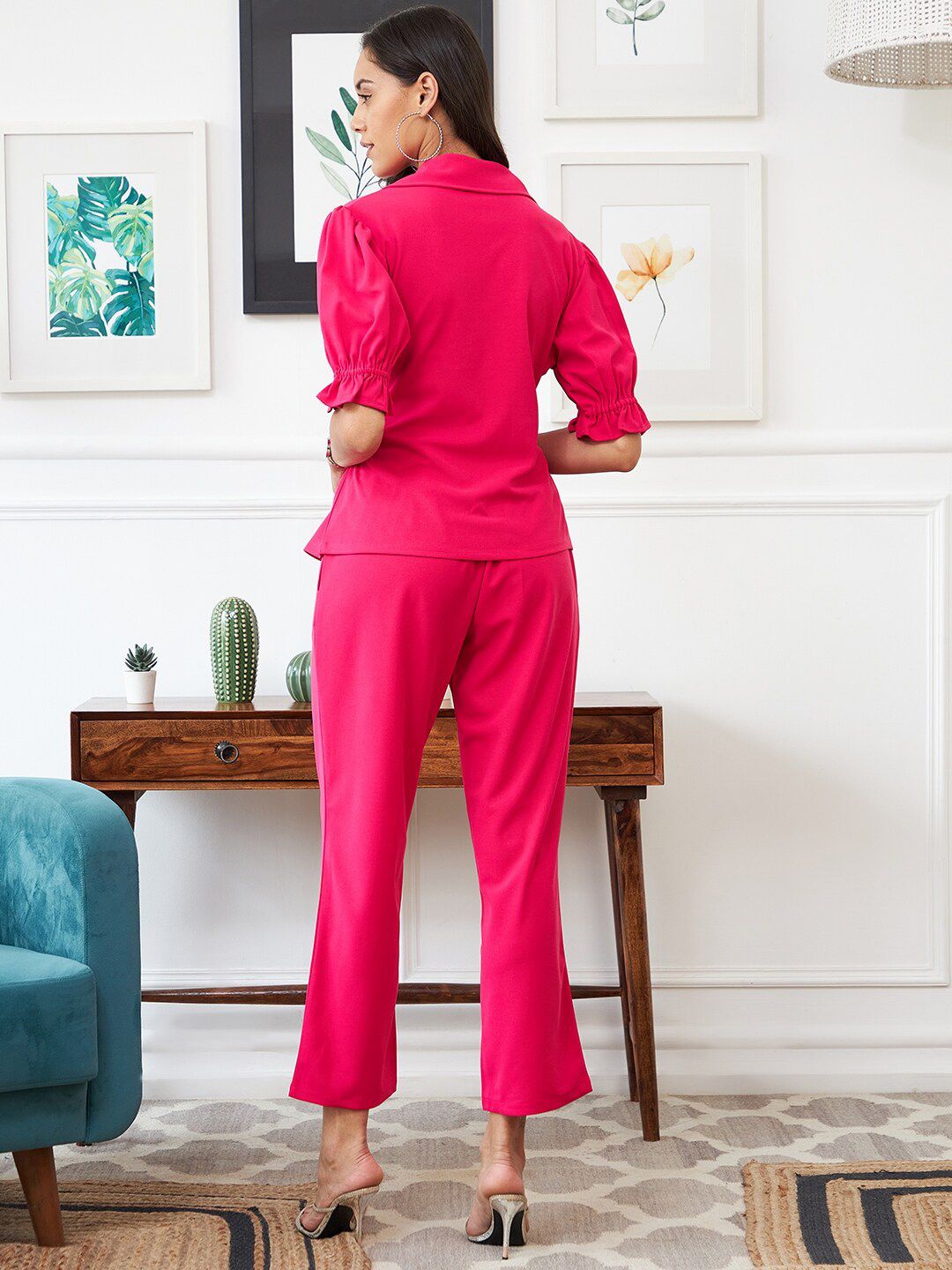 Athena Women Fuchsia Solid Co-Ord Set