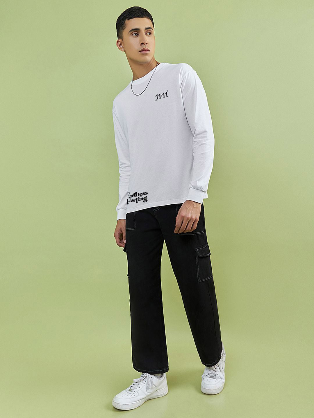 Bewakoof Men Typography Printed Round Neck Pure Cotton Oversized T-shirt