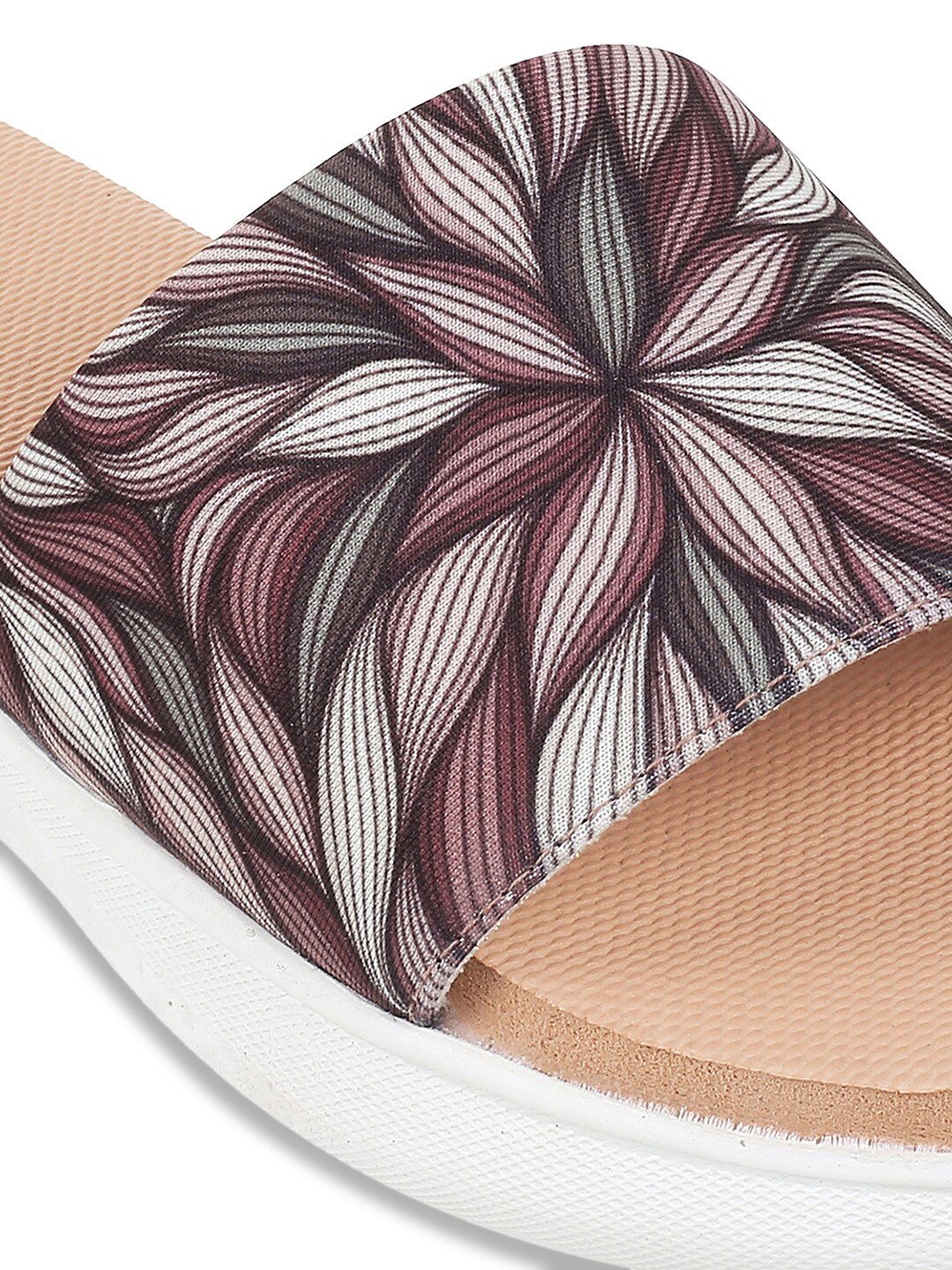 Metro Printed Open Toe Flats