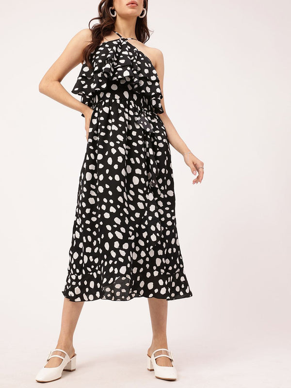 DressBerry B&W Boss Babe A-Line Midi Dress