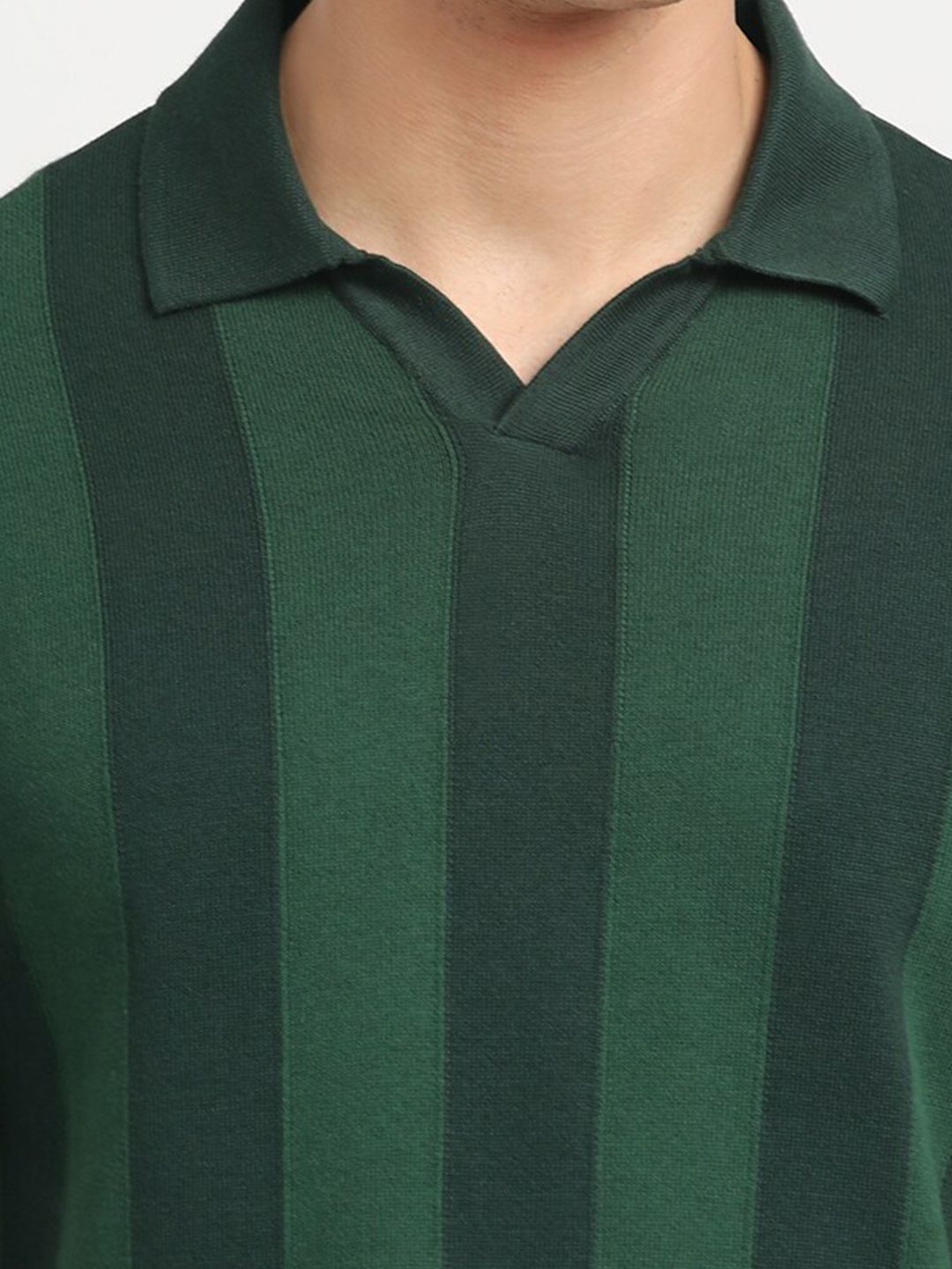 THE BEAR HOUSE Striped Polo Collar Cotton T-shirt