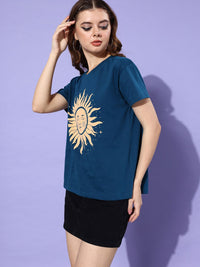 DILLINGER Women Printed Pure Cotton Boxy T-shirt
