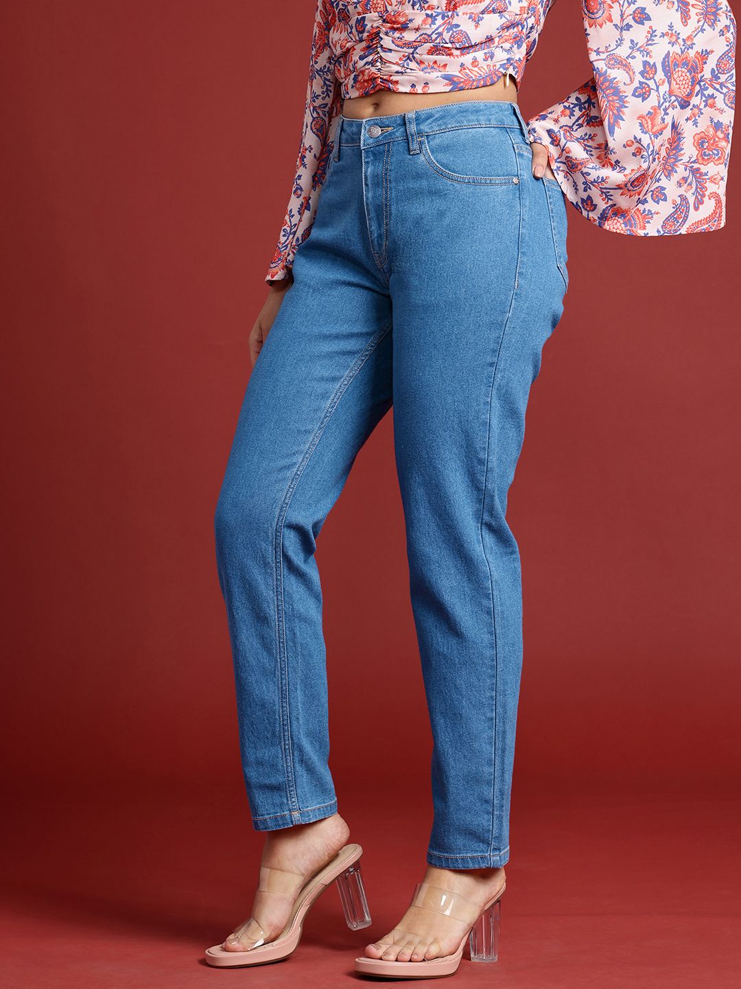all about you Women Boyfriend Fit High-Rise Stretchable Jeans