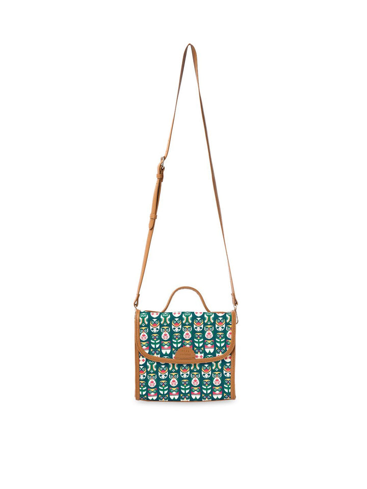 TEAL BY CHUMBAK Graphic Printed Satchel Bag