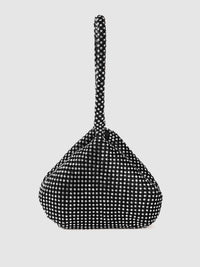 Lino Perros Black & Silver-Toned Embellished Potli Clutch