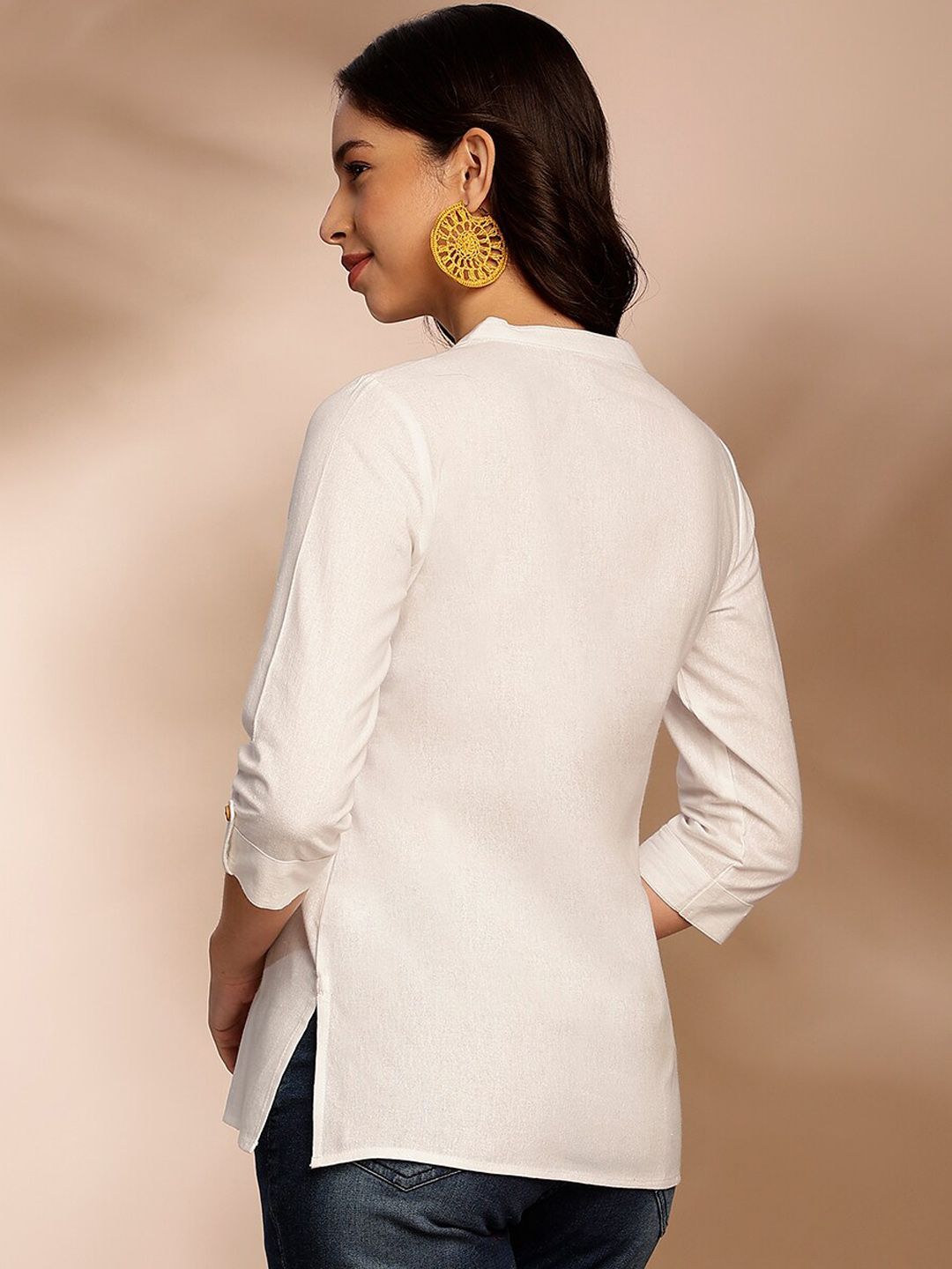 Anouk V-Neck Pure Cotton Short Kurti