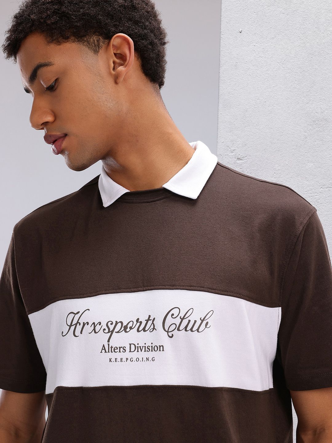 HRX by Hrithik Roshan Colourblocked Polo Collar T-shirt