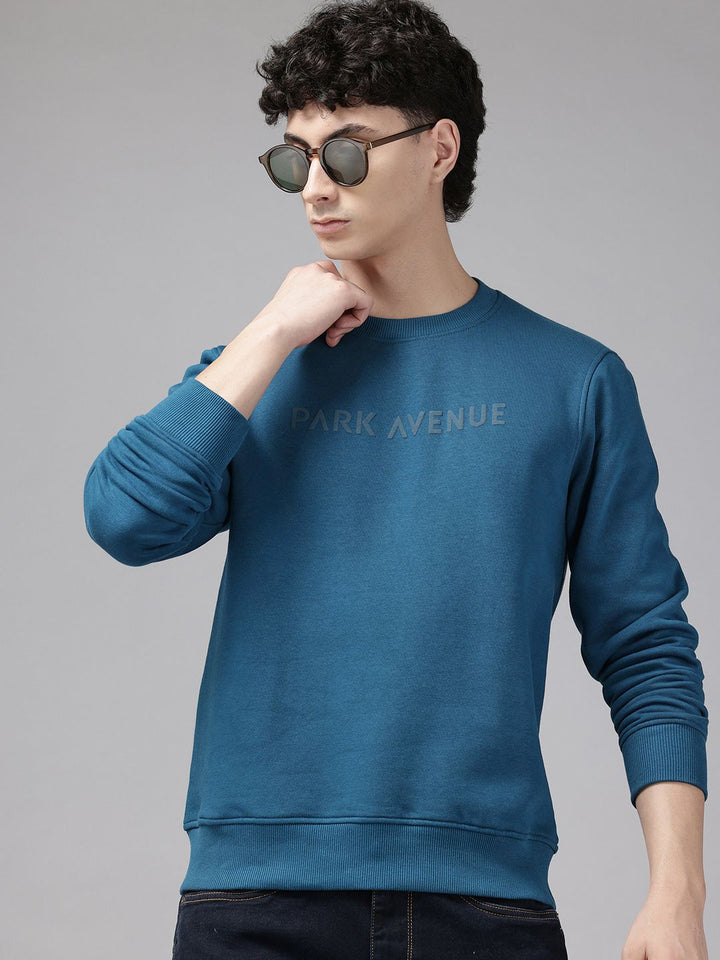 Park Avenue Slim Fit Brand Logo Printed Sweatshirt