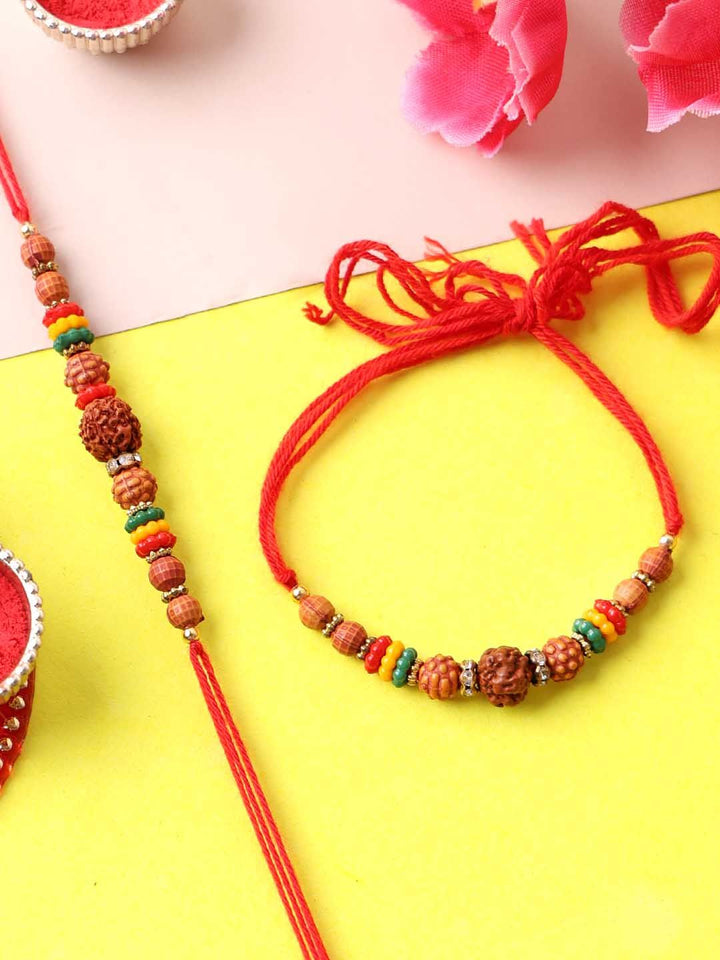 PANASH PANASH- Set of 6 Rudraksha Rakhis with Roli Chawal