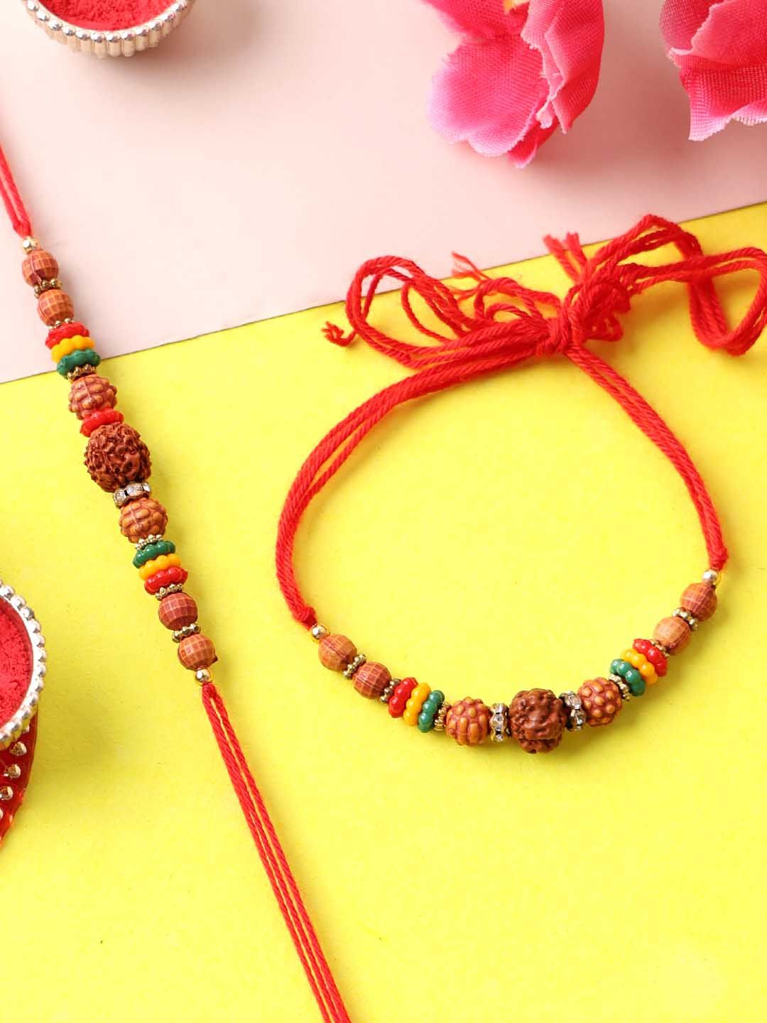 PANASH PANASH- Set of 6 Rudraksha Rakhis with Roli Chawal