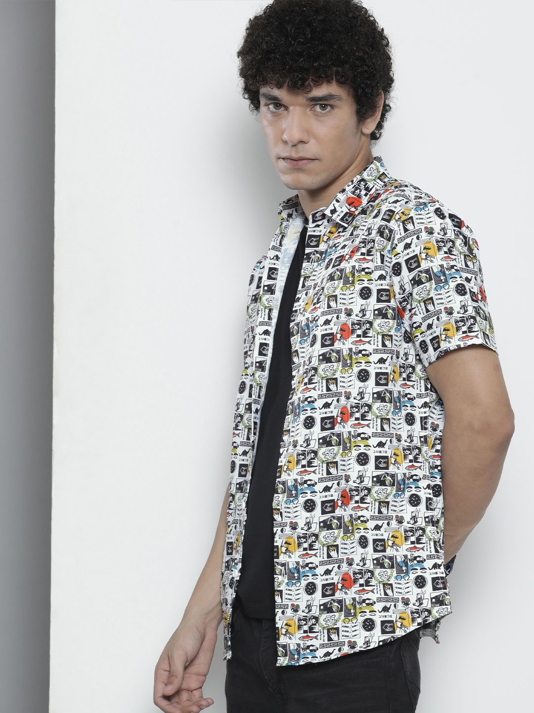 The Indian Garage Co Men Regular Fit Graphic Printed Resortwear Shirt