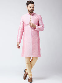 SOJANYA Men Pink Solid Kurta Lurus