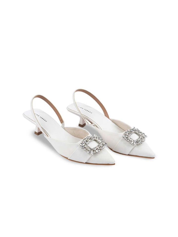 Lino Perros Women Embellished Kitten Pumps