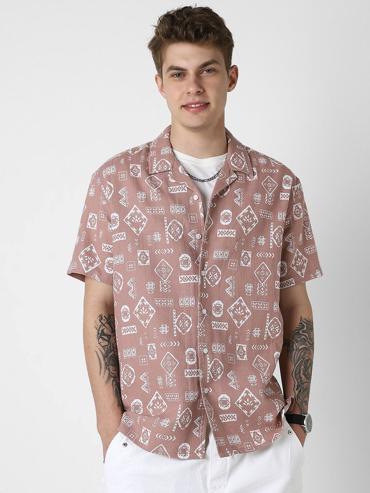VASTRADO Men Classic Opaque Printed Casual Shirt
