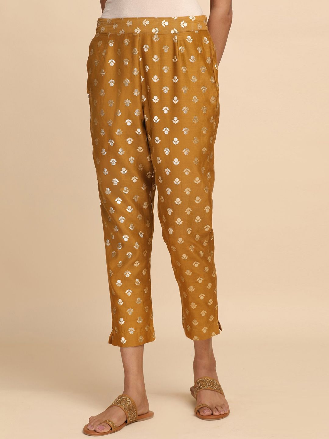 W The Folksong Collection - Women Printed Slim Fit Trousers