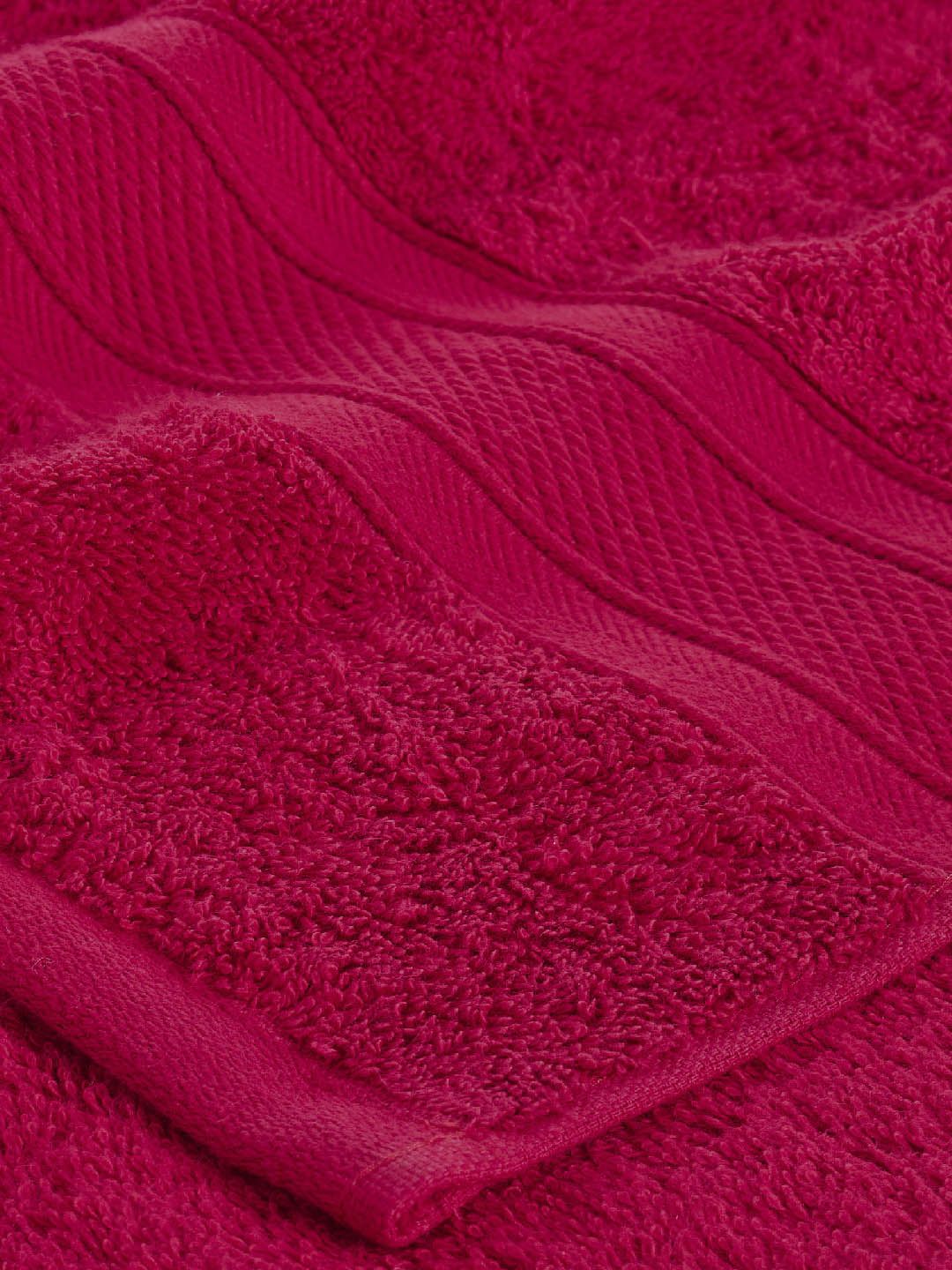 MYTRIDENT Set of 4 Red Soft  Plush 500 GSM Cotton Hand Towels