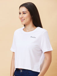 Being Human Round Neck Short Sleeves Crop Boxy T-shirt