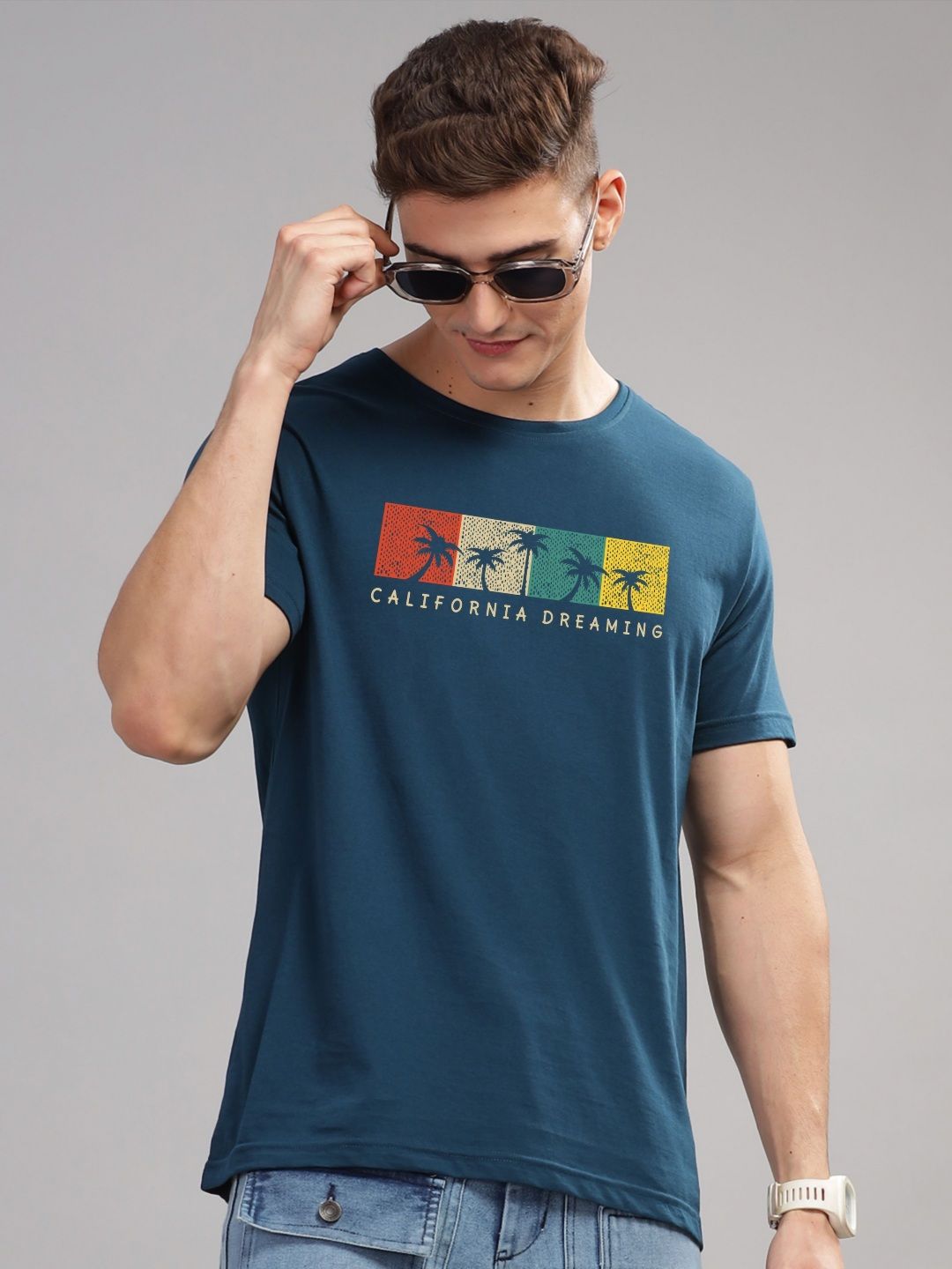 ADRO Men Printed Cotton T-shirt