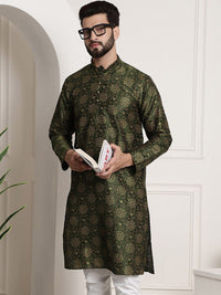 SOJANYA Floral Printed Mandarin Collar Straight Kurta