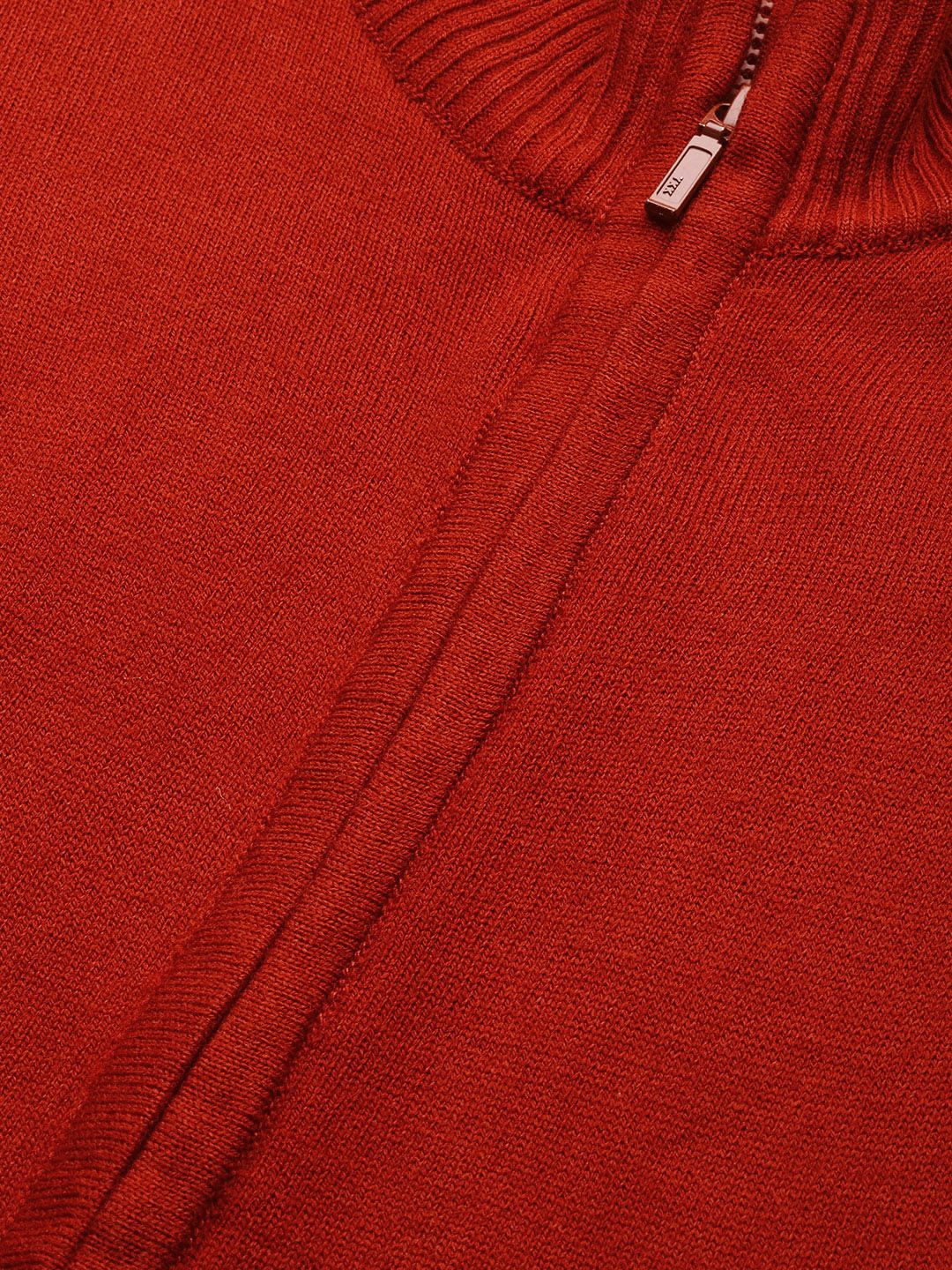 DressBerry Women Red Solid Cardigan Sweater