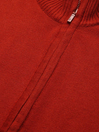 DressBerry Women Red Solid Cardigan Sweater