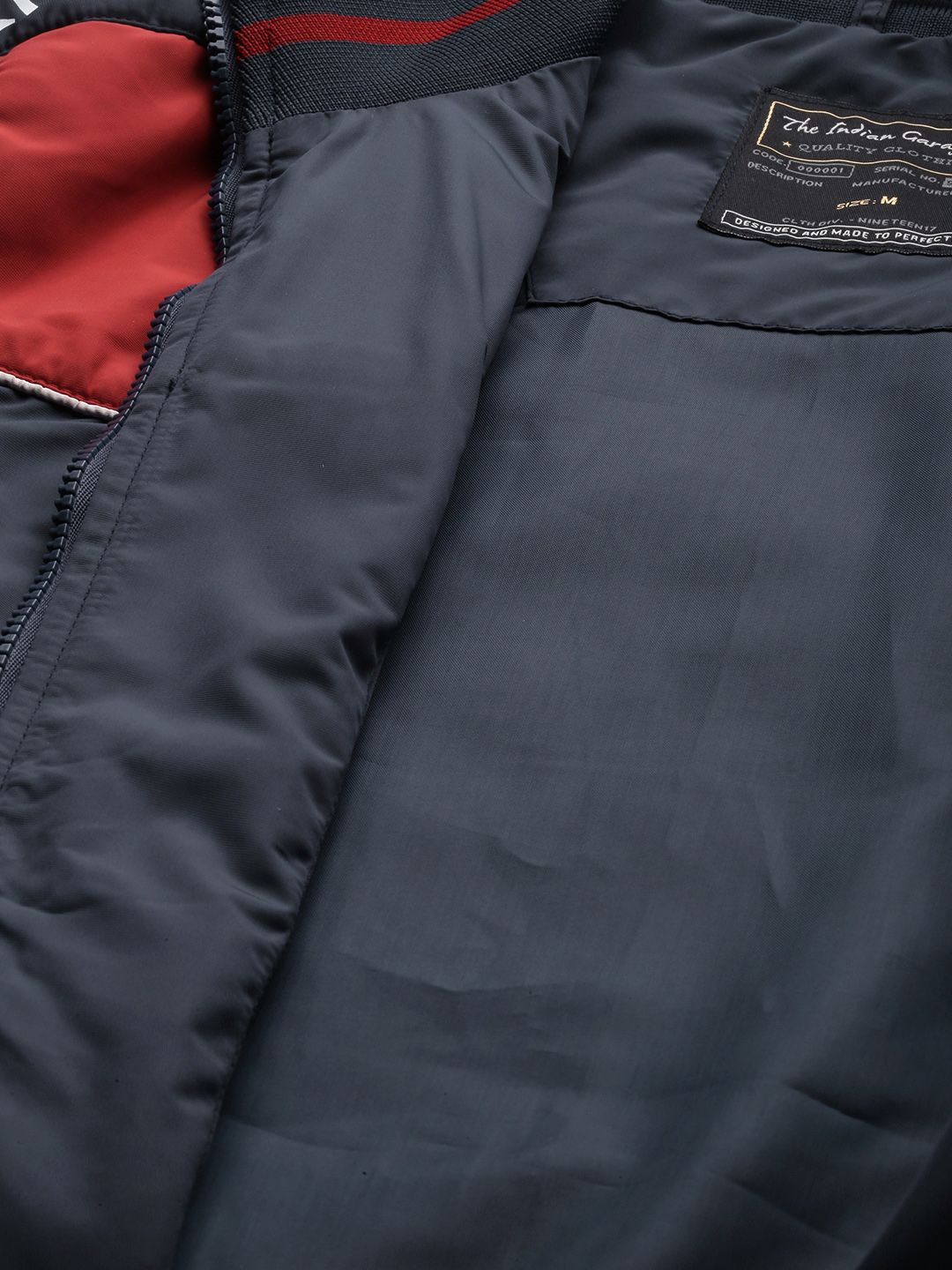 The Indian Garage Co Men Slim Fit Colourblock Zip-Front Bomber Jacket