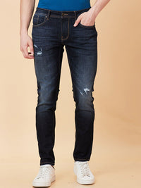 Being Human Men Skinny Fit Mid Rise Low Distress Light Fade Jeans