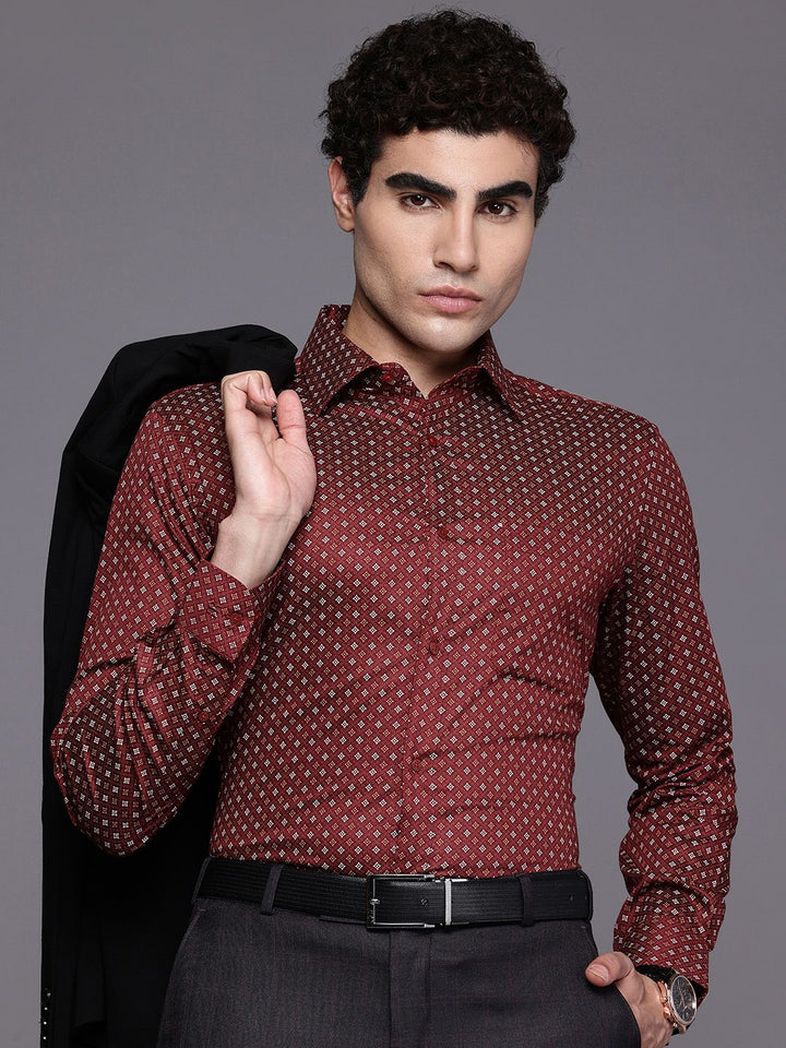 Raymond Pure Cotton Slim Fit Floral Printed Formal Shirt