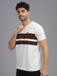 ADRO Colourblocked Regular Fit Cotton T-shirt