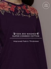 Dillinger Women Long Sleeve Oversized Printed Tshirt