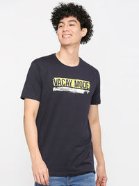 SPYKAR Typography Printed Cotton Slim Fit T-shirt