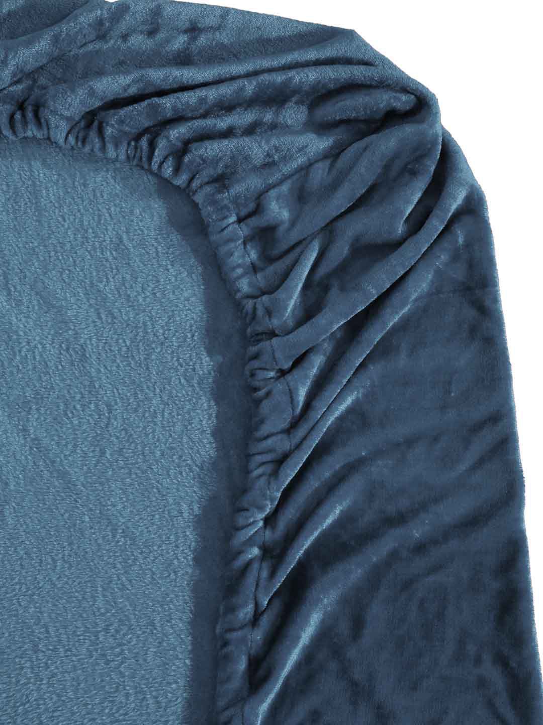 Myntra Elegant Homes Solid Fitted 300 TC King Woolen Bedsheet & 2 Pillow Covers-250X225cm