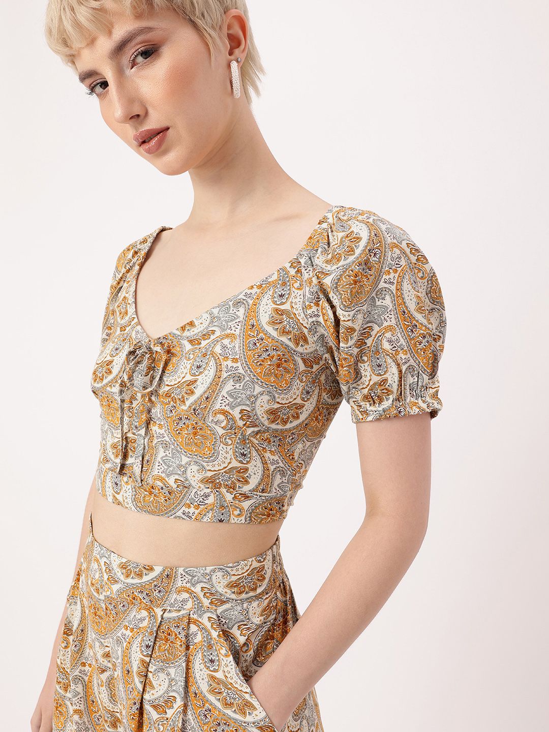 DressBerry Bohemian Core Paisley Fresh Printed Co-ords Set