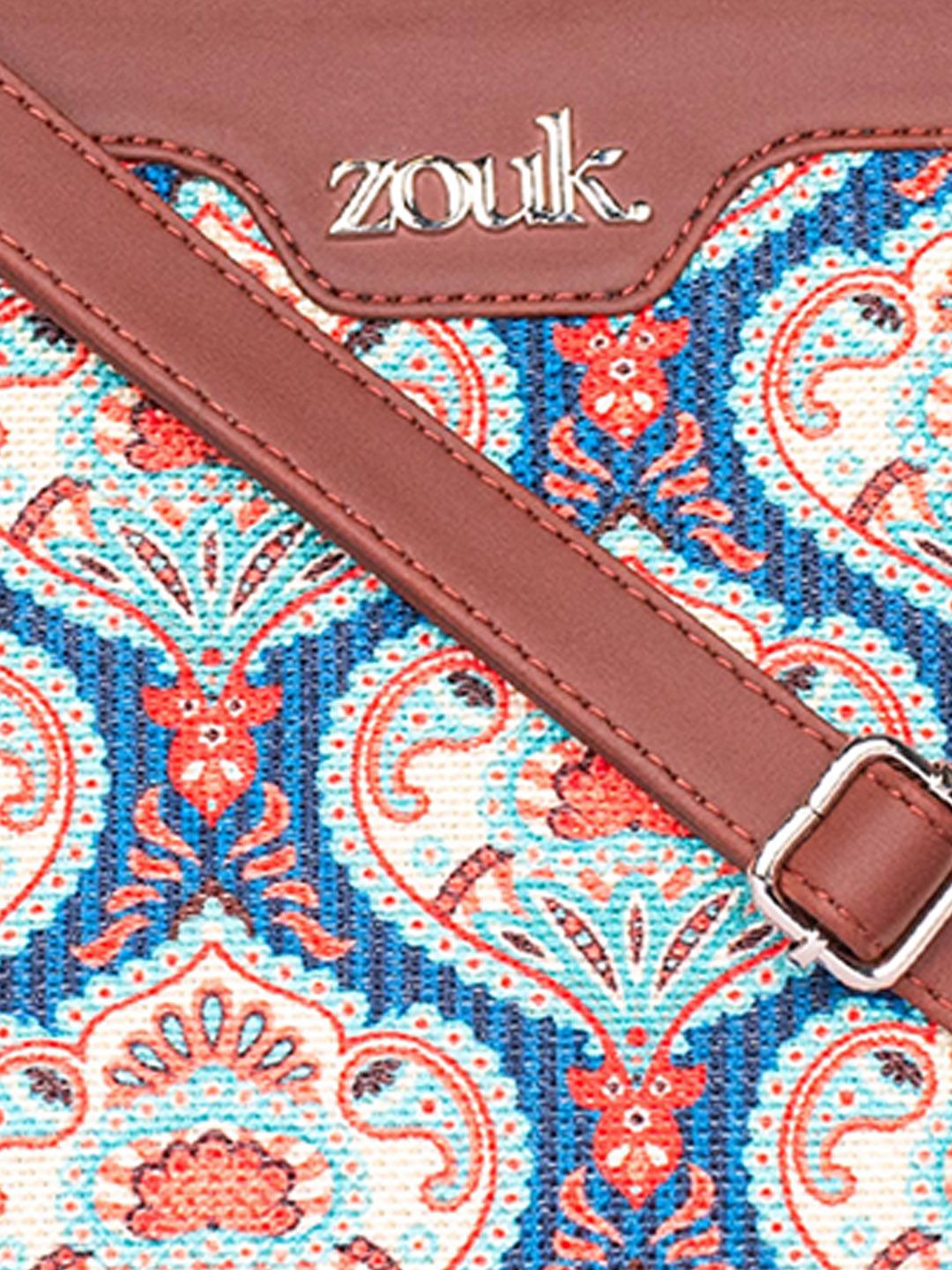 ZOUK Kovil Paisley Printed Structured Sling Bag