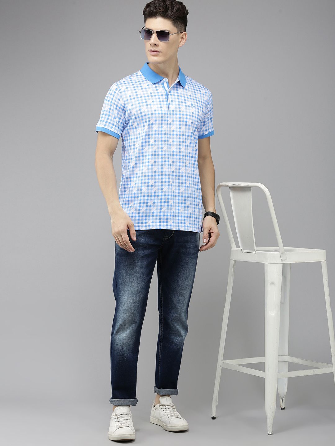 T-Shirt Kapas Kapas Polo Park Avenue yang Diperiksa Polo