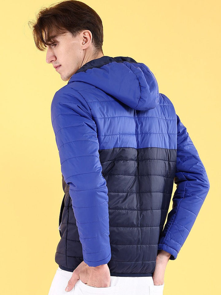 The Indian Garage Co Men Colourblock Regular Fit Hooded Puffer Jacket