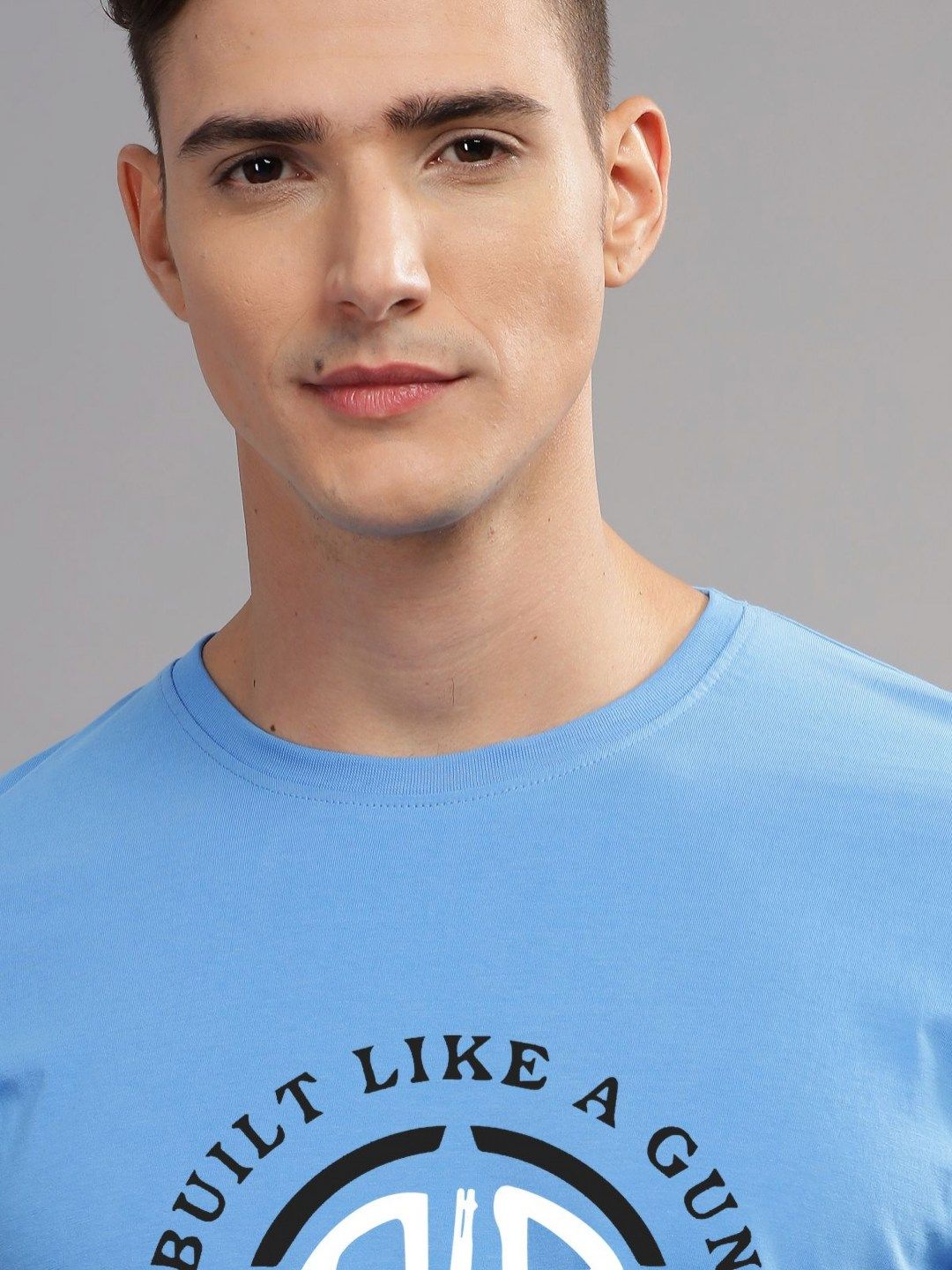 ADRO Men Typography Printed Raw Edge T-shirt