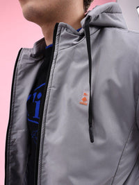The Indian Garage Co Men Regular Fit Bomber Jacket with Detachable Hood