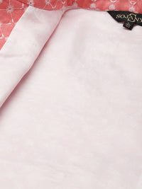 SOJANYA Kurta Lelaki Maroon & Pink dengan Piyama & Jaket Nehru Bersulam