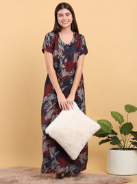 Sweet Dreams Round Neck Print Maxi Nightdress