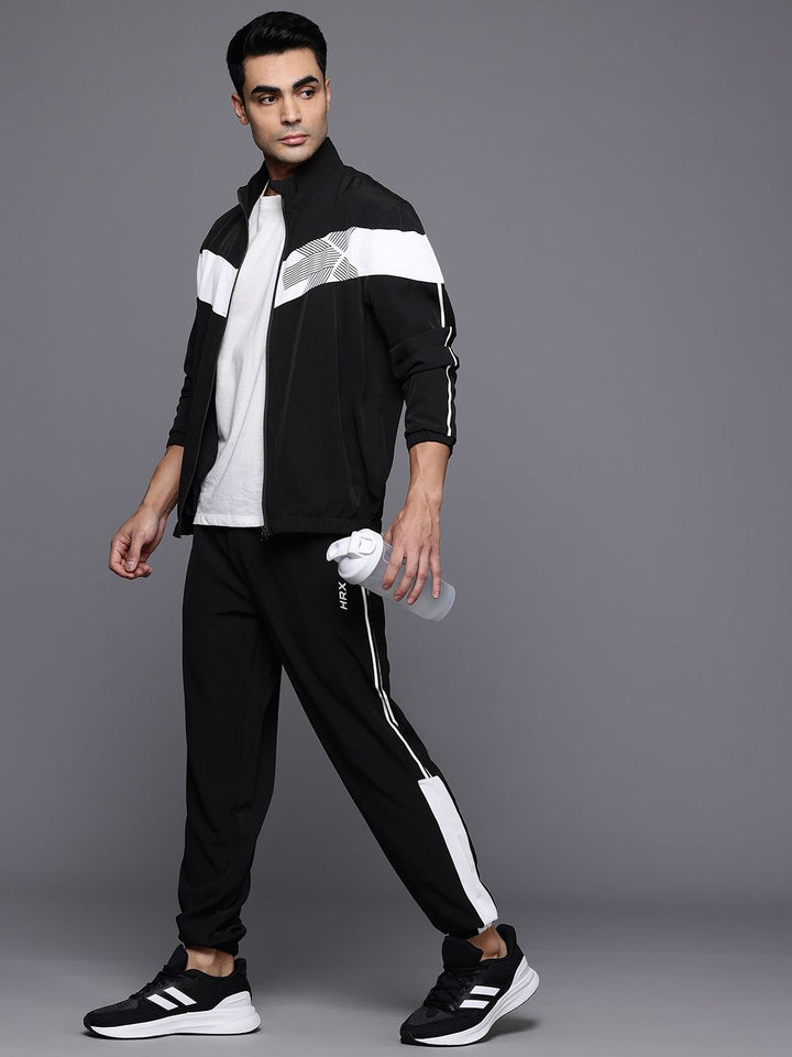 Hrx oleh Hrithik Roshan Colourblocked Logo Brand Dicetak Rapid-Dry Running Tracksuit