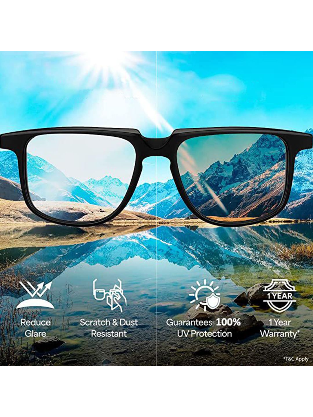 IRUS by IDEE Men Rectangle Sunglasses with Polarised and UV Protected Lens IRS1164C1PSG