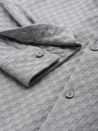 The Indian Garage Co Self Checked Cuban Collar Casual Shirt