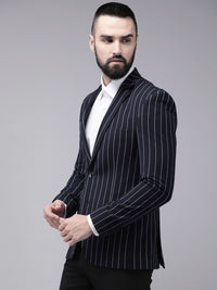 Park Avenue Striped Single Breasted Formal Blazer