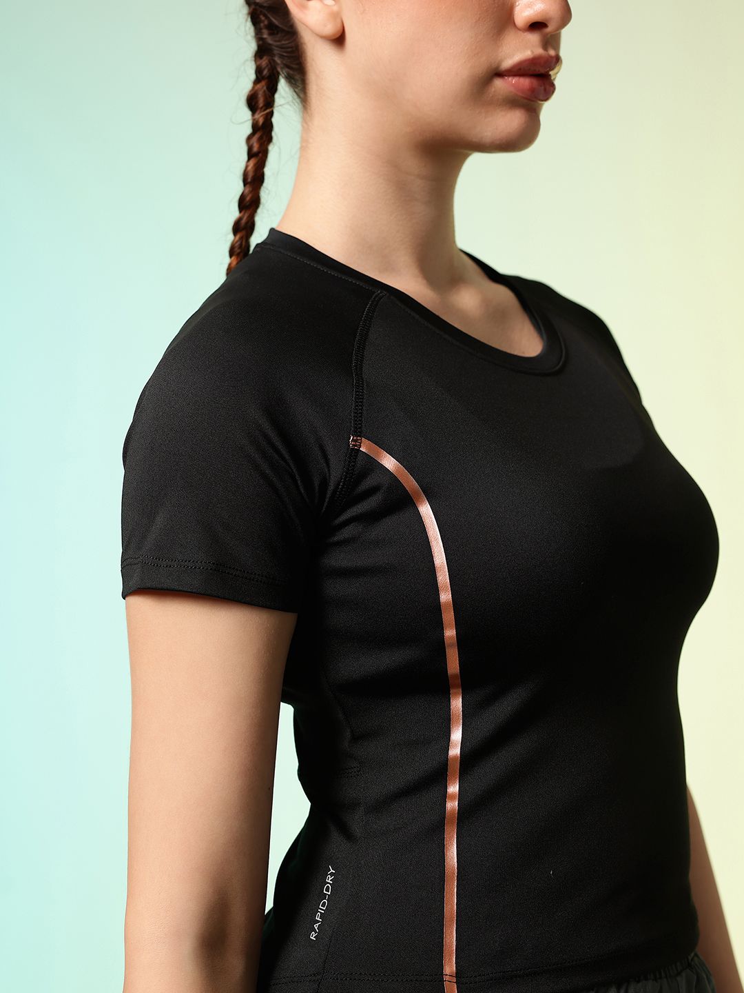 HRX by Hrithik Roshan ACTIVE-GODDESS Slim Fit Rapid Dry Training Crop T-shirt