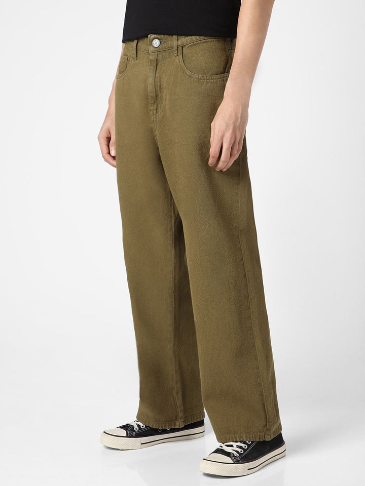 Urbano Fashion Men Loose Baggy Fit Mid-Rise Pure Cotton Jeans