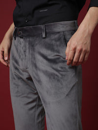 RARE RABBIT Men Ozzy Mid-Rise Slim Fit Cotton Trouser
