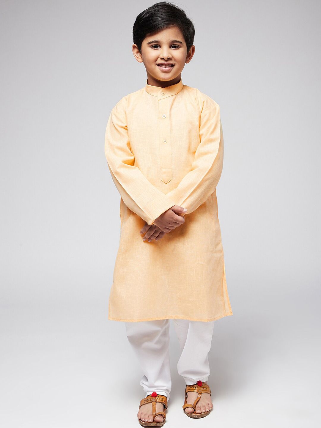 SOJANYA Boys Yellow Solid Kurta